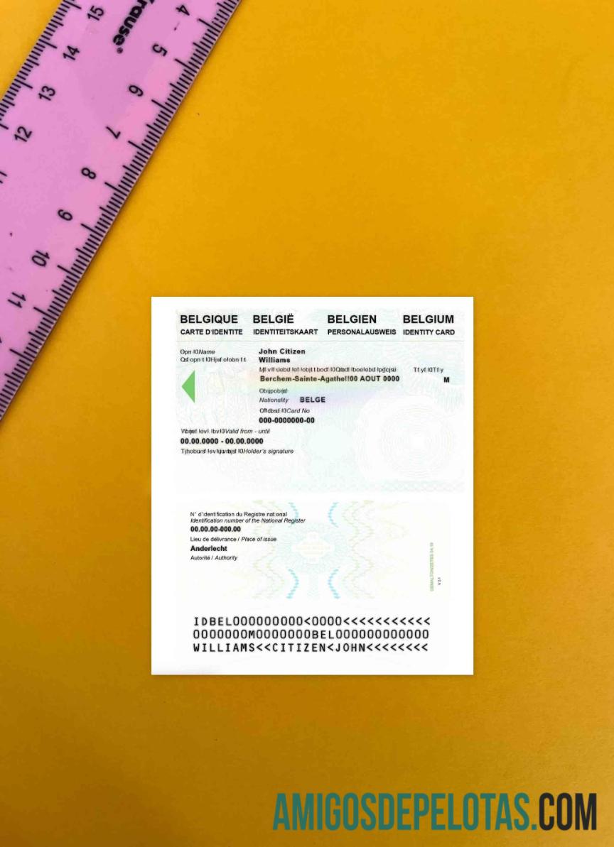 Belgium bilhete de identidade olhar de foto exemplo